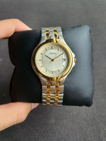 Yema Two Tone 35mm Dial Quartz Watch Unisex